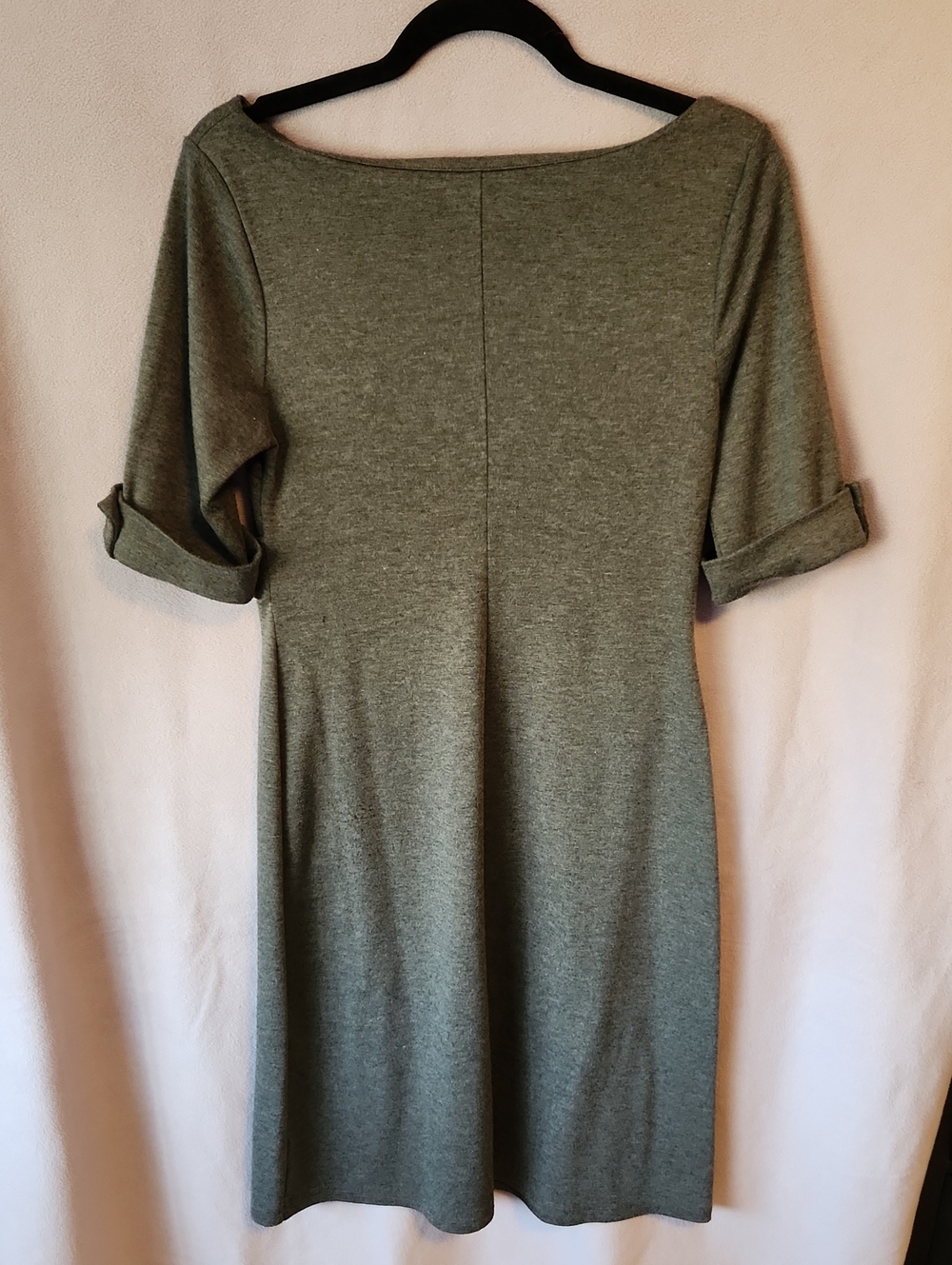 ๐ผ3/$25๐ผ Merona Gray Boatneck Midi Dress with Buttoned Waist - Picture 3 of 3